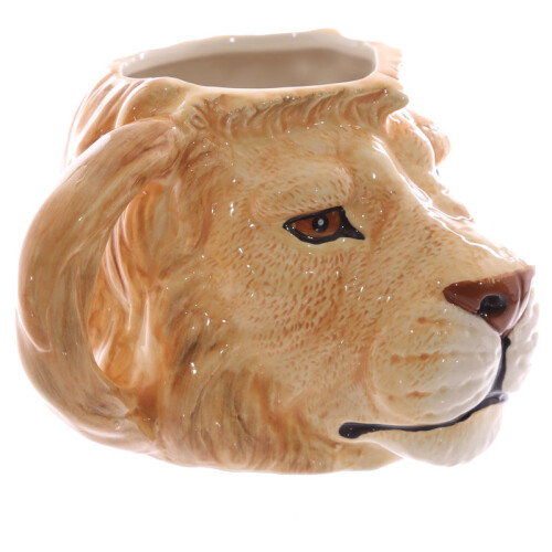 Novelty Lion Head Shaped Ceramic Mug 2