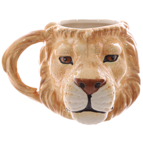 Novelty Lion Head Shaped Ceramic Mug 1