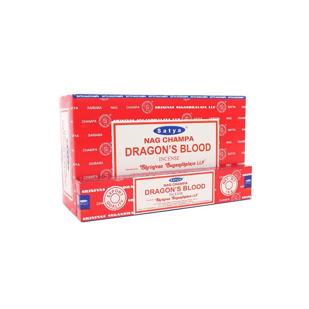 Box of 12 Packs of Dragon's Blood Incense Sticks by Satya