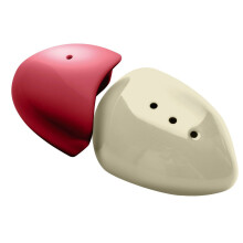 Stylish Red And Cream Salt And Pepper Set, Pebble Design Salt And Pepper Set, Durable Salt And Pepper Set
