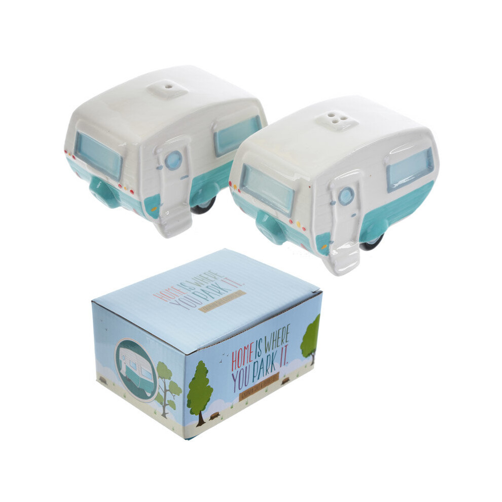 Fun Ceramic Caravan Design Salt and Pepper Set