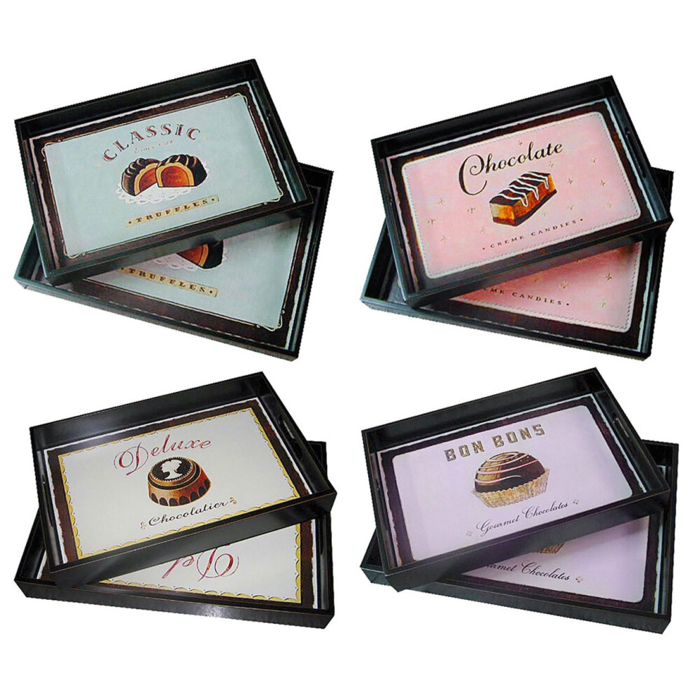 Le Chocolat Set Of Two Assorted Designs Trays