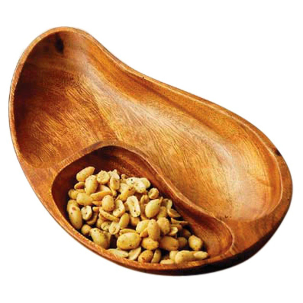 Premier Housewares Acacia Wood 2-Section Serving Dish