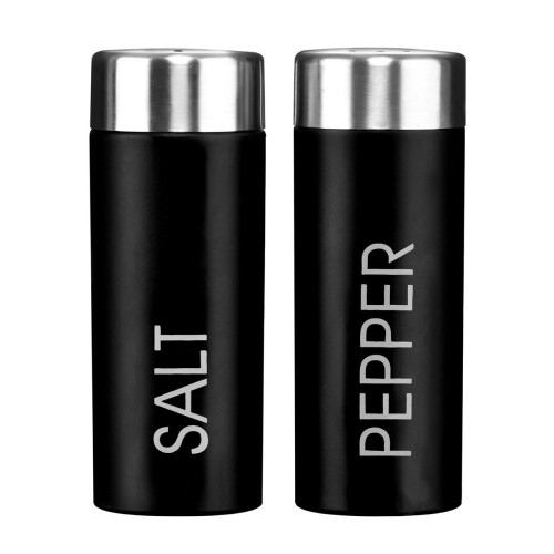 Premier Housewares Liberty Salt and Pepper Set - Black