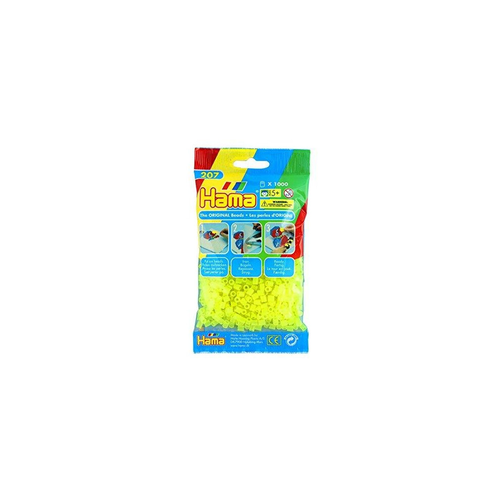 HAMA 207-34 - Beads Neon Yellow, 1000 Pcs