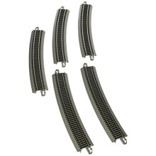 Bachmann Trains - Snap-Fit E-Z TRACK 35,5" RADIUS 18 GRADEN CURVED TRACK (5/st) - NICKEL SILVER Rail