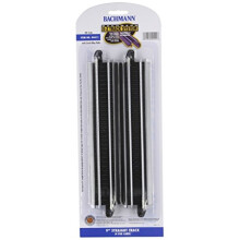 Bachmann Trains - Snap-Fit E-Z TRACK 9" GERADES STRECKENSTÜCK (4/Pack) - STAHLLEGIERUNG Schiene mit schwarzem Bett