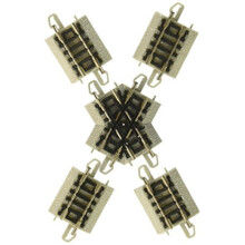 Bachmann Trains - Snap-Fit E-Z TRACK 60-Grad-Kreuzung (1/Verpackung) - NICKEL SILBER Schiene mit grauem Gleisbett - N Maßstab, 8"