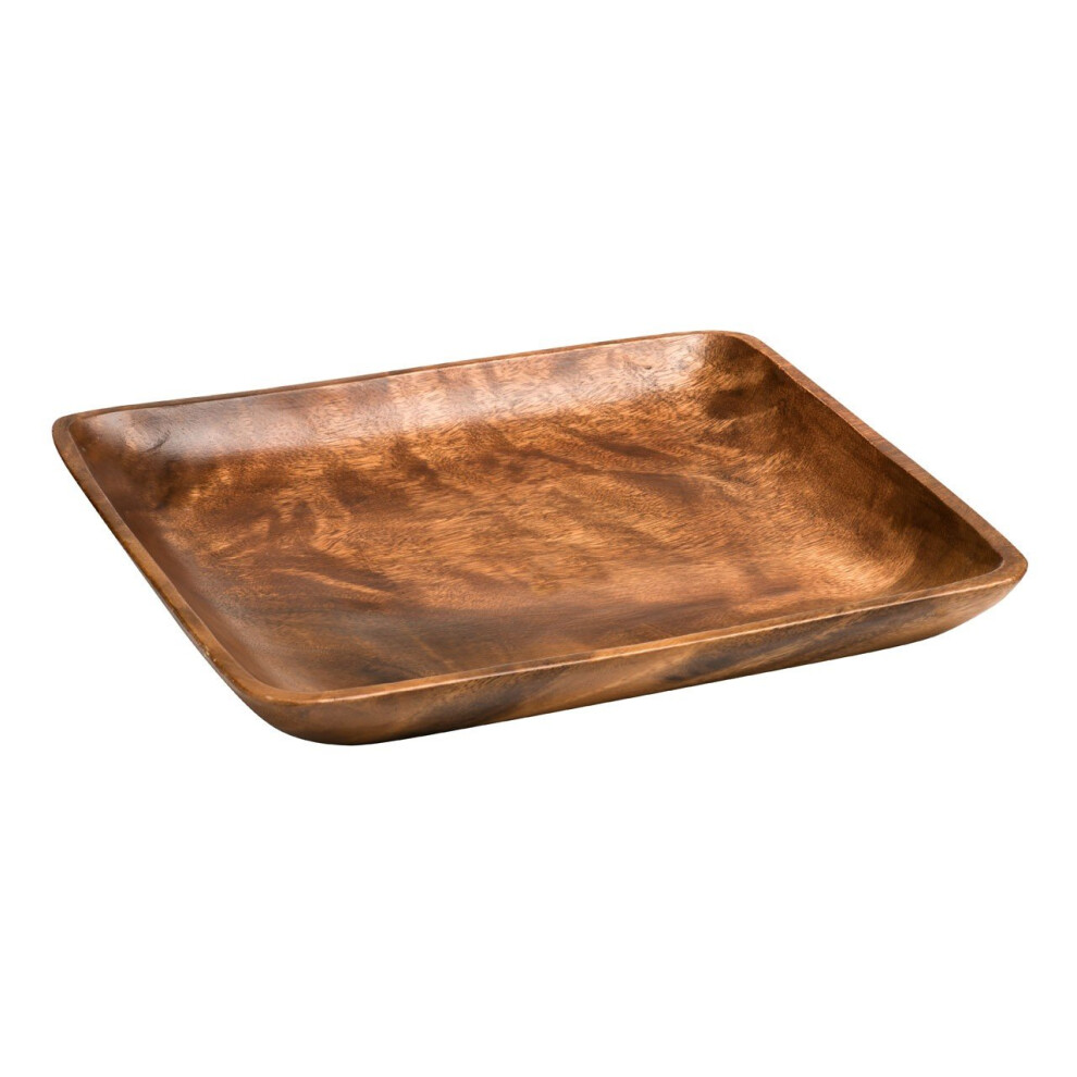 Kora Curved Sides Serving Dish, Attractive Natural Grain Finish