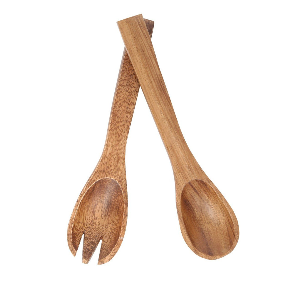 Socorro Salad Servers, Acacia Wood, Natural