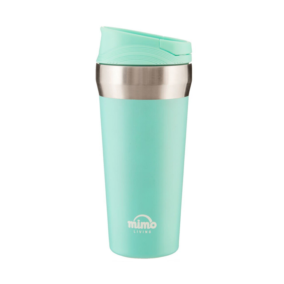 Turquoise 380ml Insulated Stainless Steel Travel Mug, Travel Mug with Lid, Thermal Travel Mug, Thermos Mug