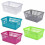 (Silver, Large) Small Large Rectangle Home House Kitchen Office Study Plastic Storage Basket Box 1