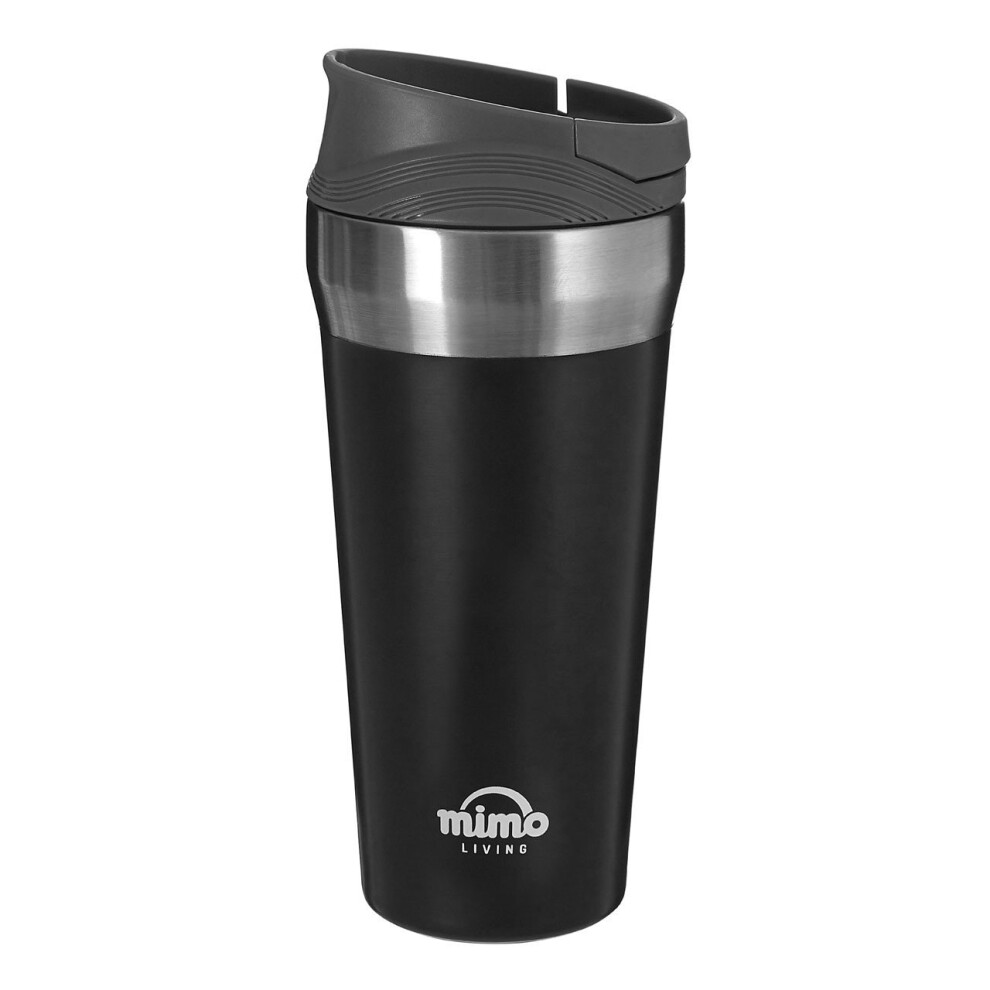 Grey Travel Mug,Leak-Proof Insulated Thermos Cafe Cup,Reusable Coffee Mug,Double Walled Mug,Ideal For Drinks