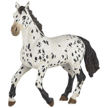 Papo - figurina dipinta a mano - Cavalli, Puledri e Pony - Cavallo Appaloosa Nero - 51539 - Collezionabile - per Bambini