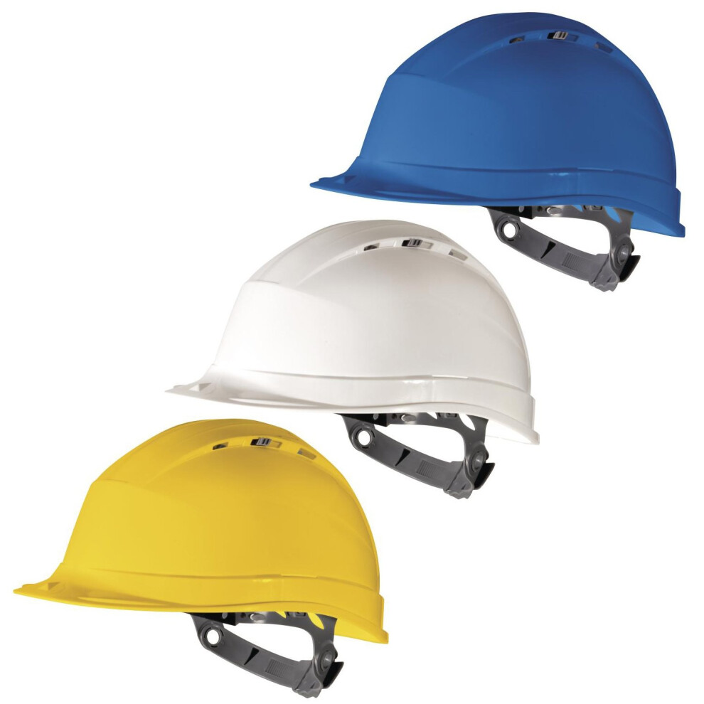 (White) Delta Plus QUARTZ 1 Vented Safety Hard Hat Helmet (Various Colours)