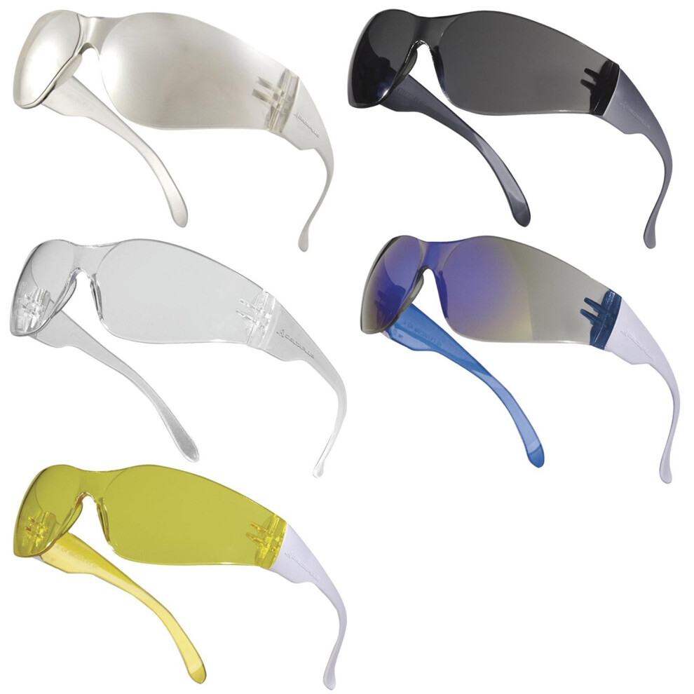 (Smoke) Delta Plus Brava Monobloc Polycarbonate Single Lens Safety Spectacles / Glasses (Various Colours) 3295249168797