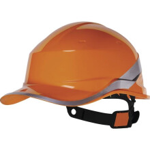 (Orange) Delta Plus DIAMOND V ABS Baseball Cap Style Safety Hard Hat Helmet (Various Colours)