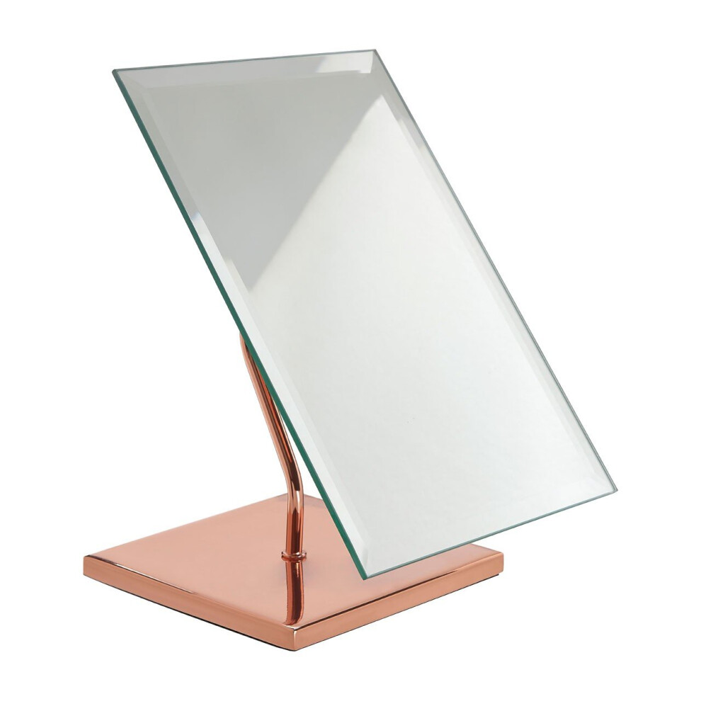 Clara Table, Iron/Mirrored Glass, Rose Gold