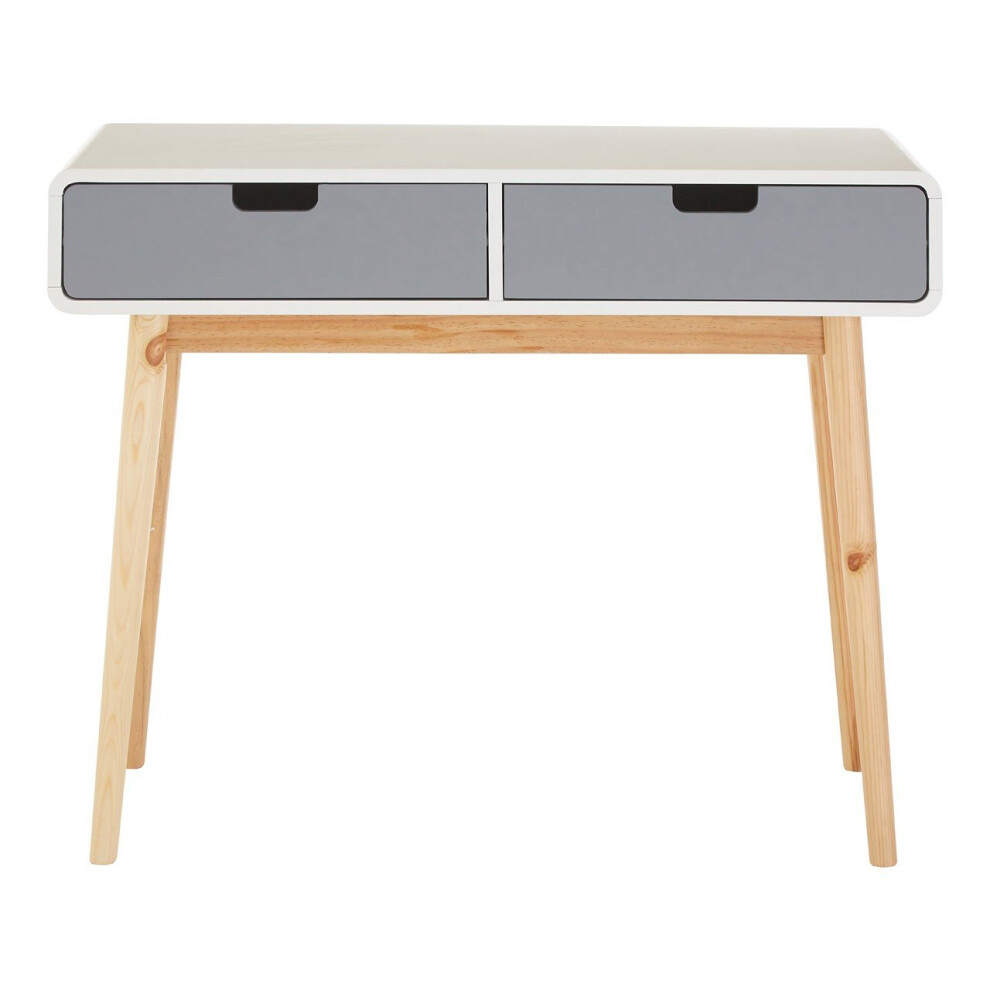 Premier Housewares Console Table, Versatile Console Table With Drawers, Light Weight White Finish Console Table With Storage White,Grey