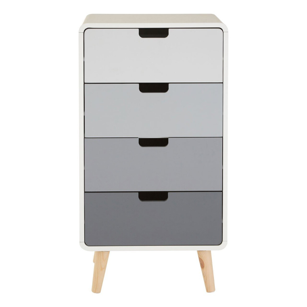 Premier Housewares Milo 4 Drawer Cabinet - Grey & White Gradient White,Grey