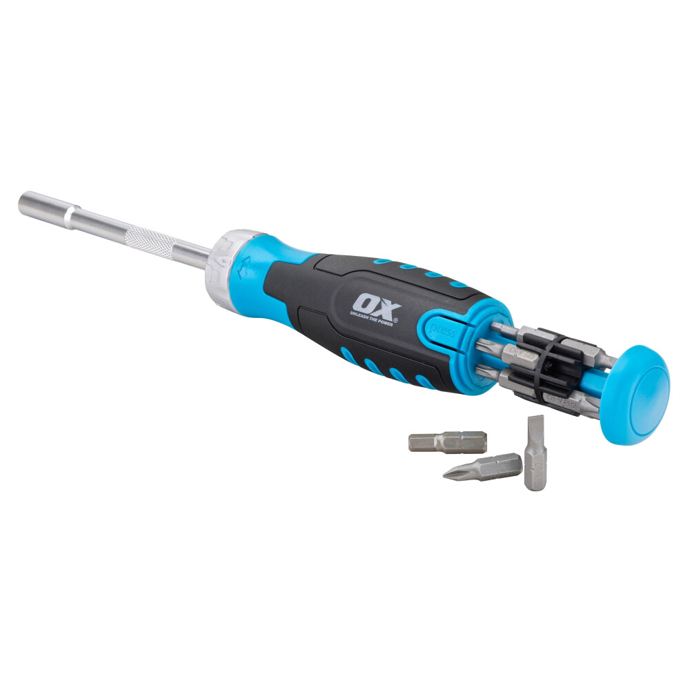 OX Pro Heavy Duty Mulitbit Ratchet Screwdriver with 10 x Interchangeable Bits