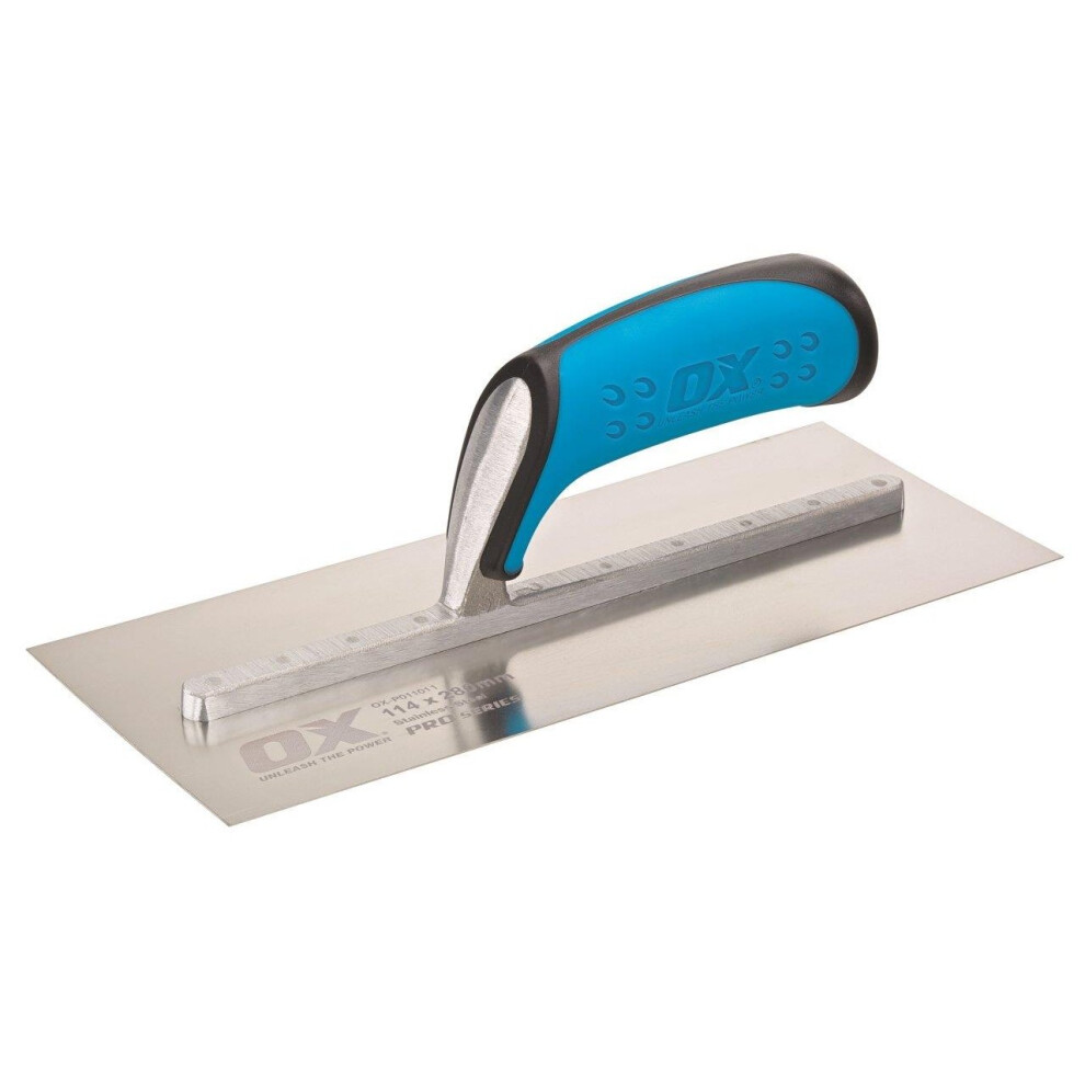 OX Pro Plasterers Trowel with Duragrip Handle Stainless Steel - 120 x 356mm