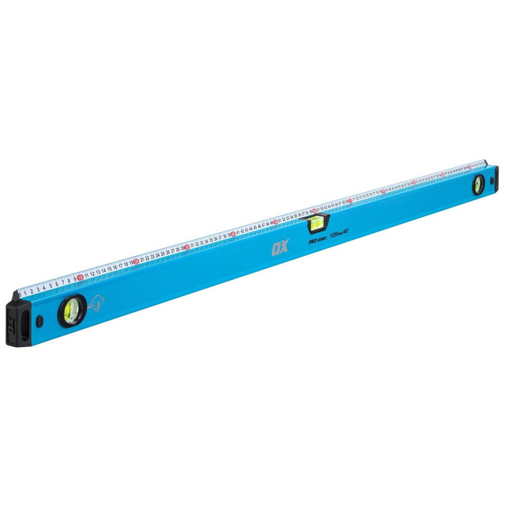 OX Pro Spirit Level with Integrated Steel Rule - 1200mm