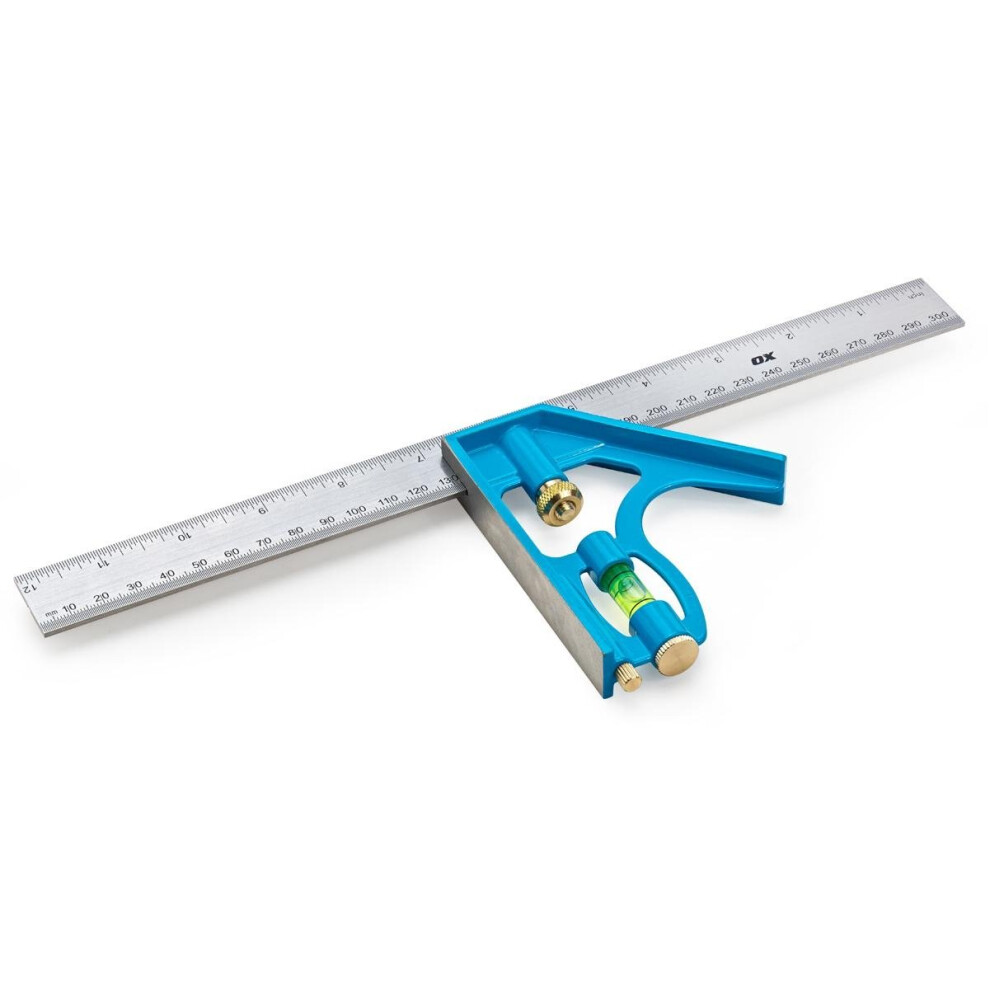 OX Pro Stainless Steel Combination Square - 300mm