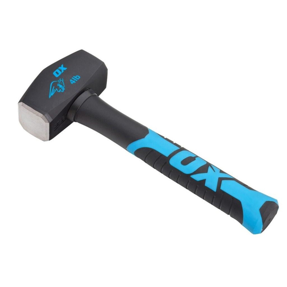 Ox Multi-Colour Trade Club Hammer 2.5Lb/1.1Kg, Fibreglass Handle, Forged Hardened Head | Lump Hammer For Demolition, Masonry, Chisel & Bolster Work – Shock-Absorbing Grip, Balanced Trade Sledge Tool - Image 7