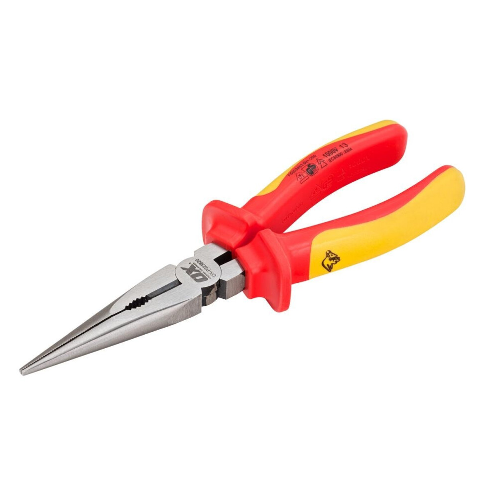 OX Pro VDE Long Nose Pliers 200mm