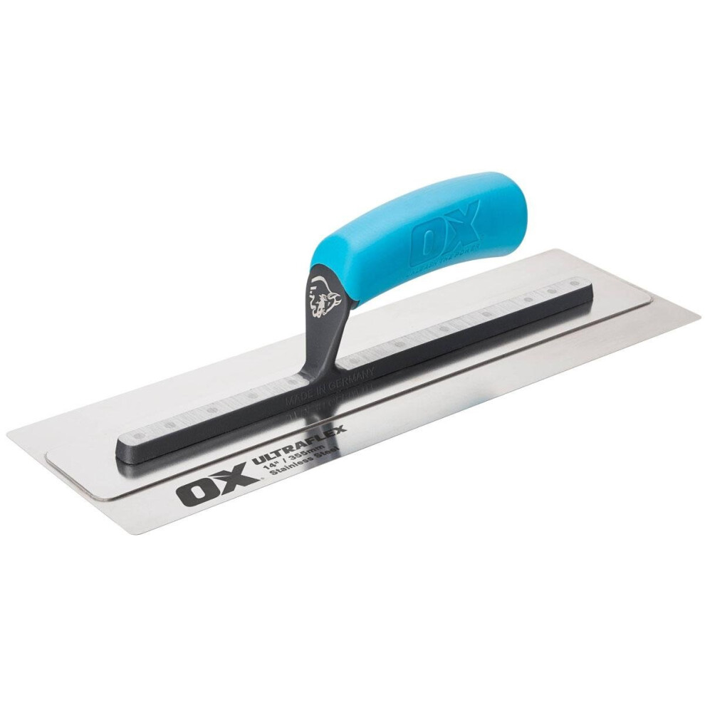 (405 x 110mm) OX Pro Ultraflex Plasterers Finishing Trowel with Stainless Steel Blade (Various Sizes)