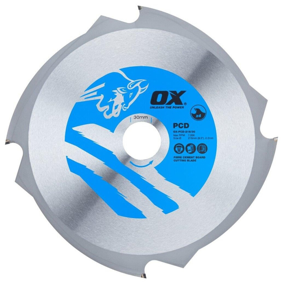 (190mm x 30mm x 4T) OX PCD Fibre Cement Cutting Circular Saw Blade (Various Sizes)