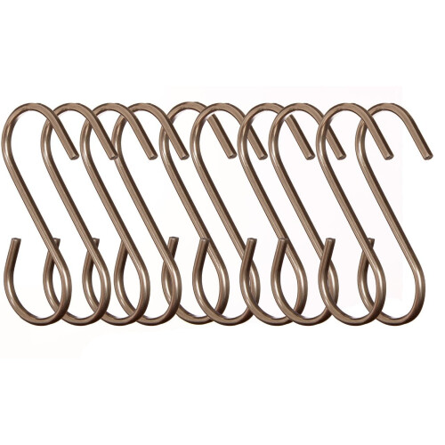 Premier Housewares Set of 10 Sorello Hanging Hooks, Iron, Bronze