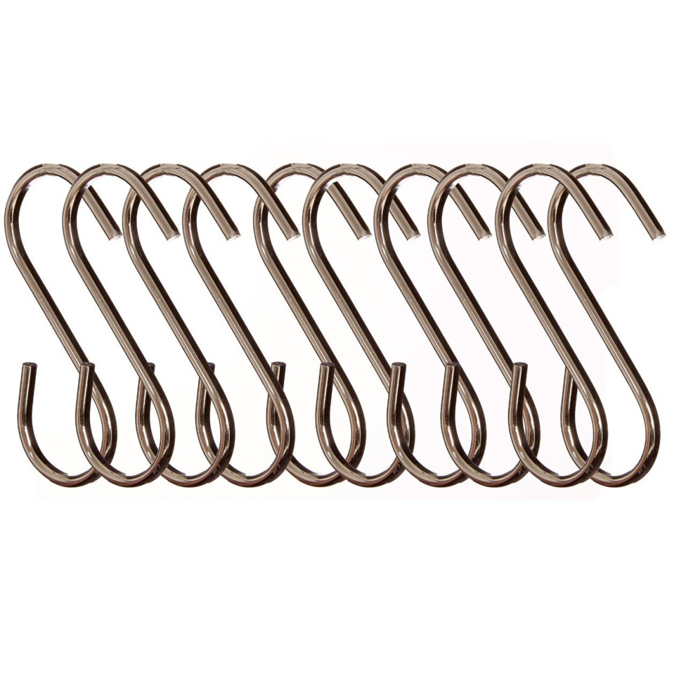 Set of 10 Sorello Hanging Hooks, Iron, Chrome