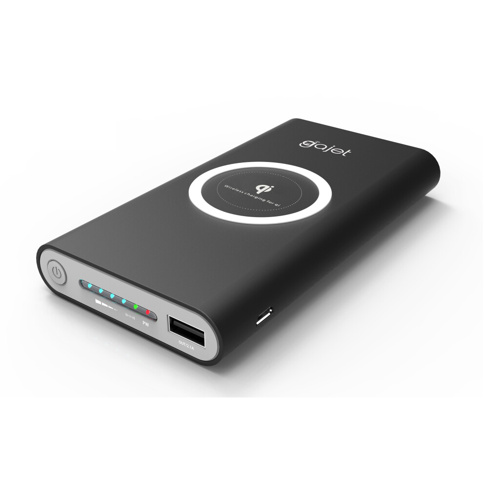 (Black) 10000Mah 2-In-1 Qi Wireless Charger & Power Bank Black 8945107975924