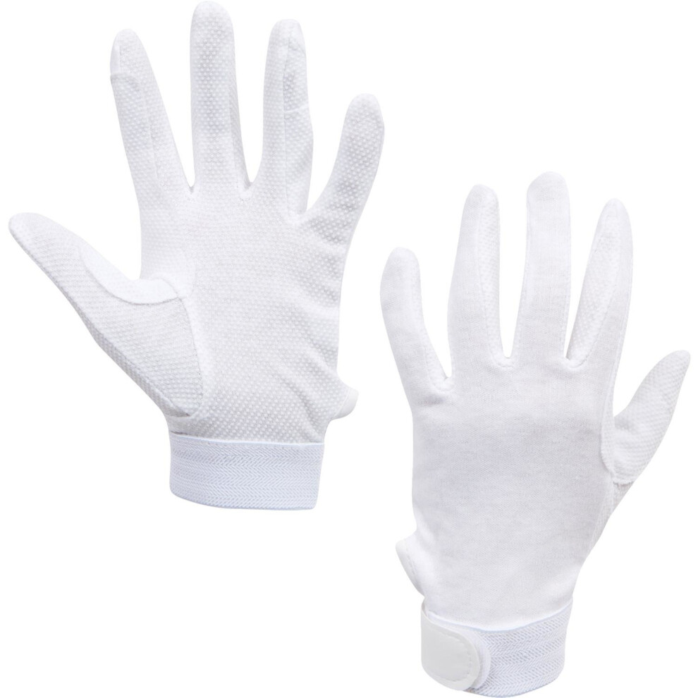 (Medium, White) Dublin Track Riding Gloves