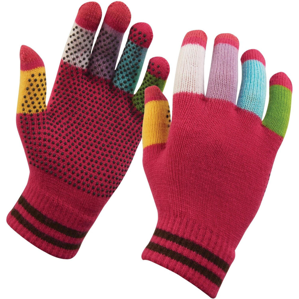 (Pink Multicoloured) Dublin Adults Magic Pimple Grip Gloves