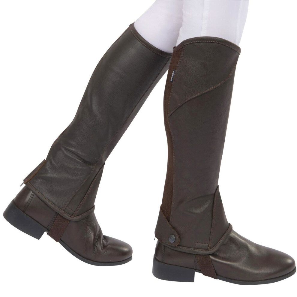 (Medium, Brown) Dublin Stretch Fit Half Chaps Adults