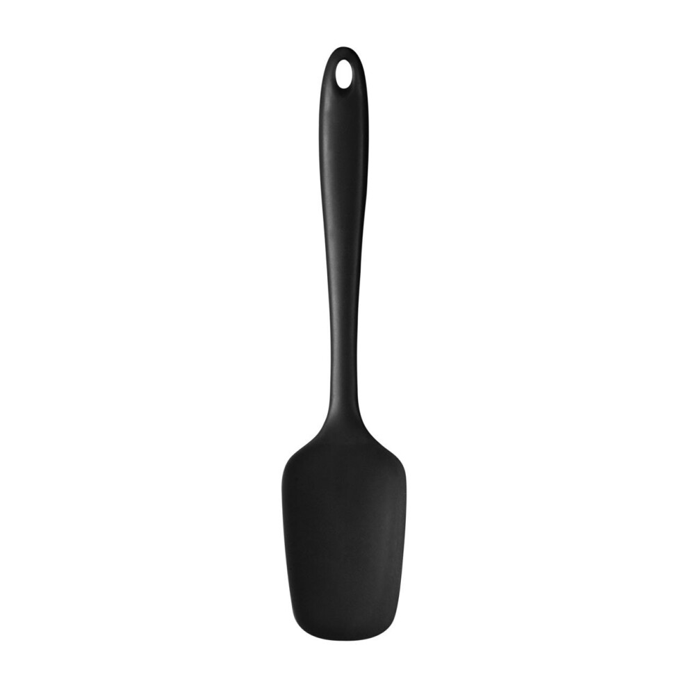 Black Silicone Turner,Heatproof Kitchen Spatula,Turner With Paddle For Flipping,Tapered Handle Spatula