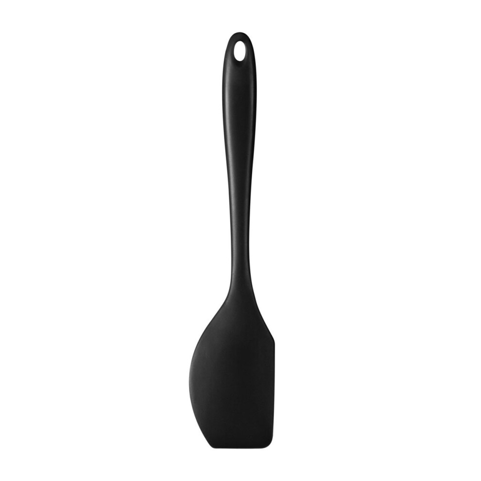 Black Silicone Spatula With Hole,Stain Proof Turner For Flipping Pancakes,Flat Edge Spatula For Stirring