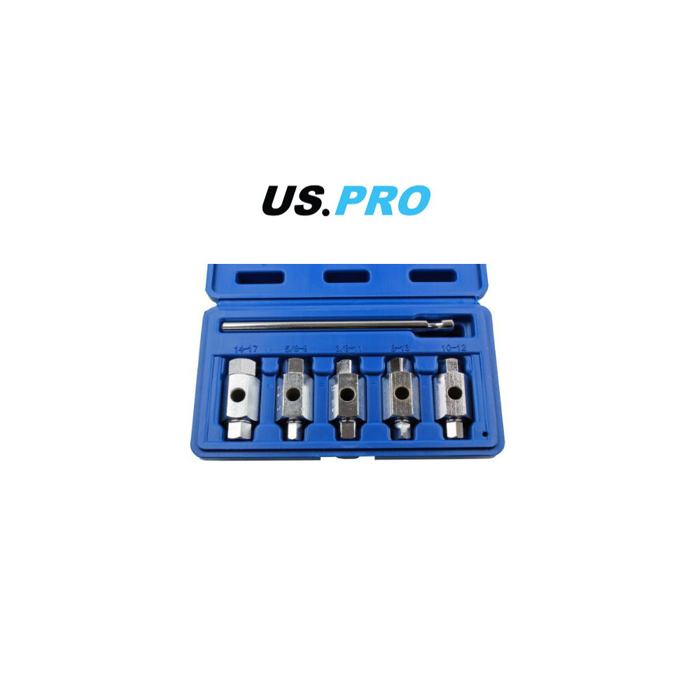 US PRO 6pc Double Ended Drain Sump Plug Key Set Hex Square Drive 3231