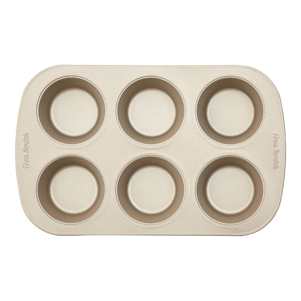 From Scratch Satin 6 Muffin Tray, Carbon Steel, Champagne