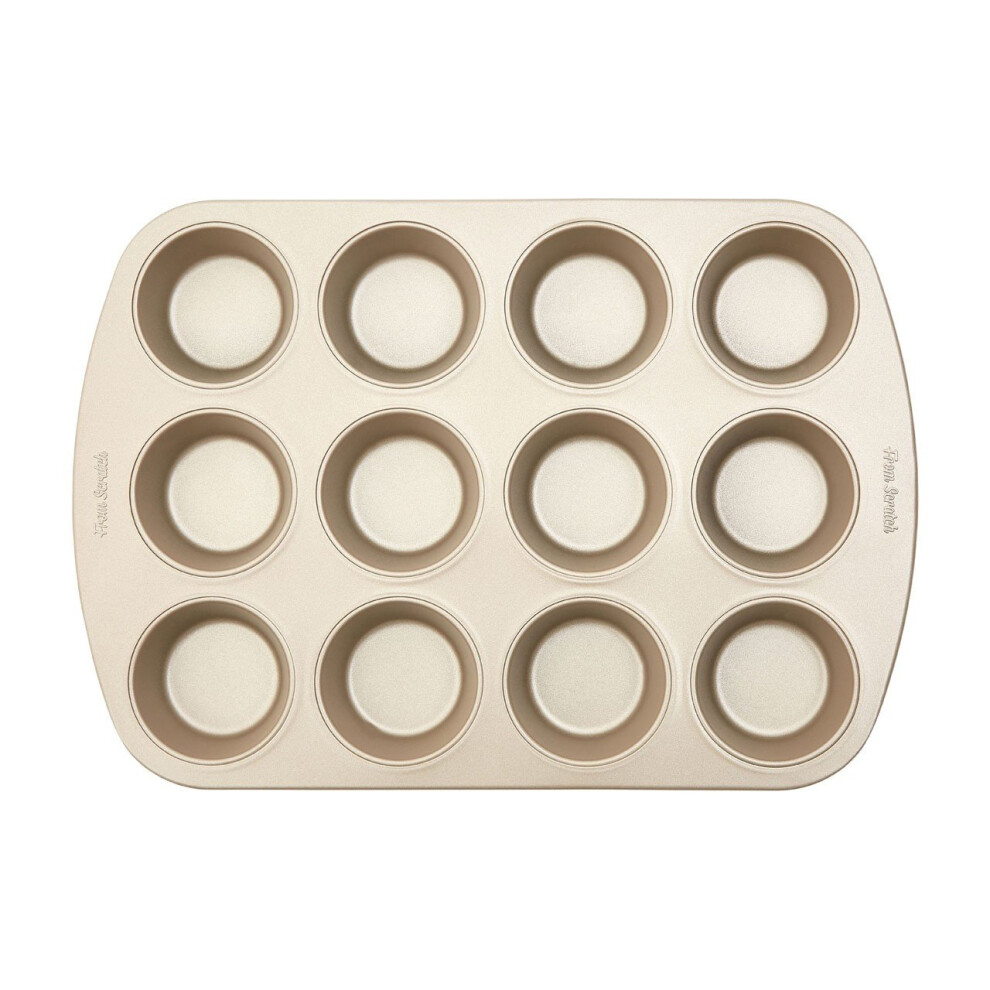 Gold 12 Muffin Tray, Champagne Muffin Oven Tray, Non-Stick Baking Tray for Perfet Muffins, Cupcake Tin Tray