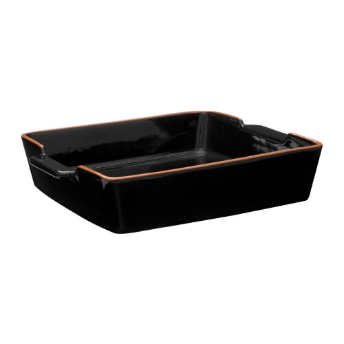 Premier Housewares Calisto Square Baking Dish, Ceramic, 1.95 L - Black