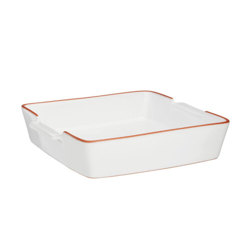 Premier Housewares Calisto Square Baking Dish, Ceramic, 1.95 L - White