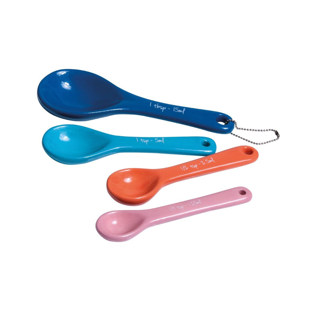 Premier Housewares Vibrant Set Of 4 Measuring Spoons, Precised Measuring Spoons For Efficient Baking, Colourful Design Spoon
