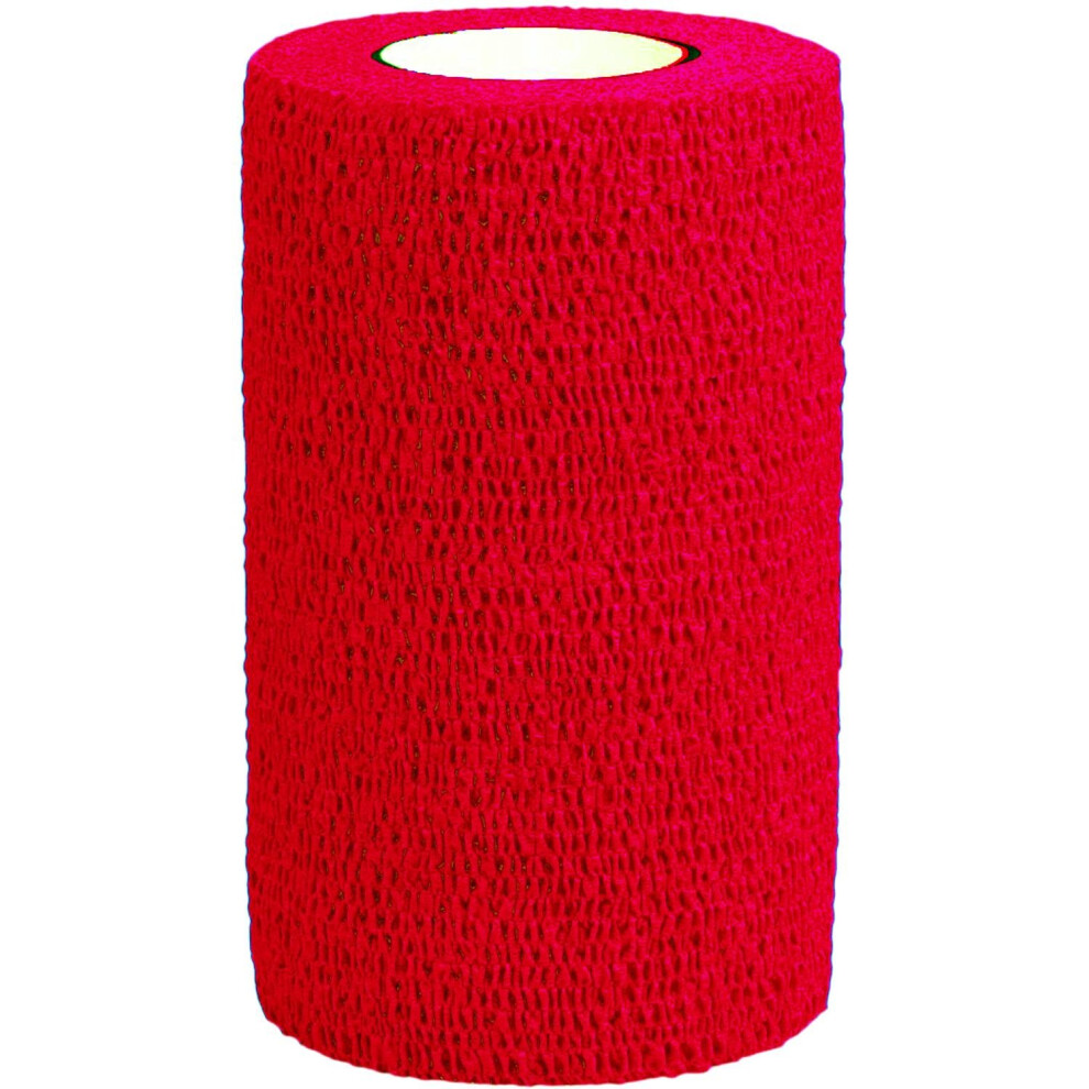 Hyhealth Red (10Cm X 4.5M, ) Sportwrap Cohesive Bandage