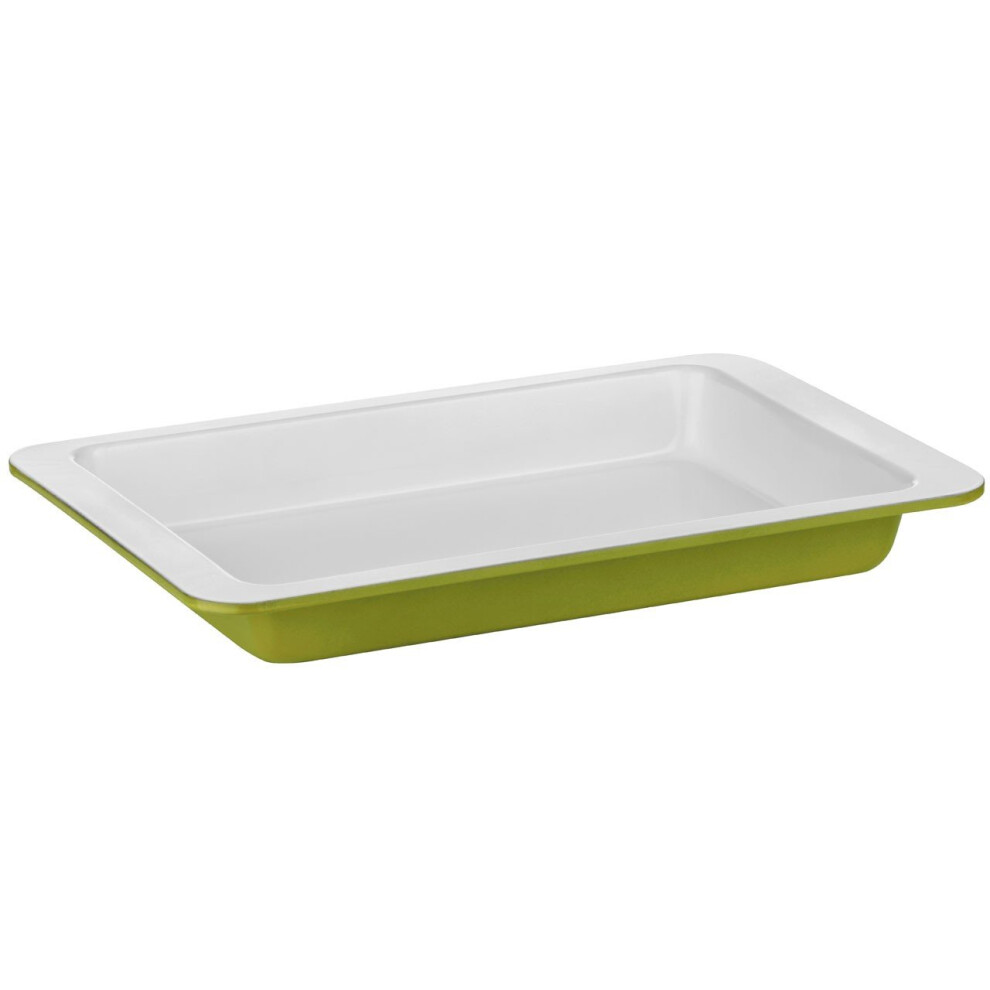 Premier Housewares Ecocook Baking Dish, Rectangular - Lime Green/White