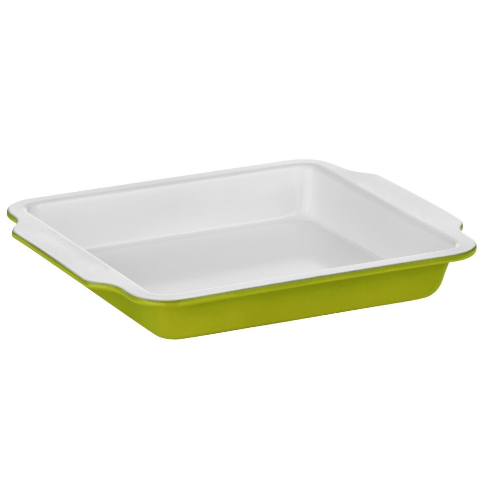 Ecocook Baking Dish, Square - Lime Green/White