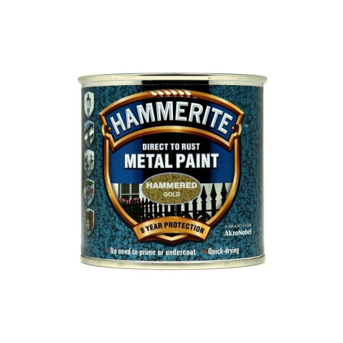 Hammerite Direct To Rust Metallfärg - Hammered Gold - 250 ml